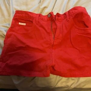 Guess Red Vintage Denim Jean Shorts Super High Rise Mom 80s 90s Y2K